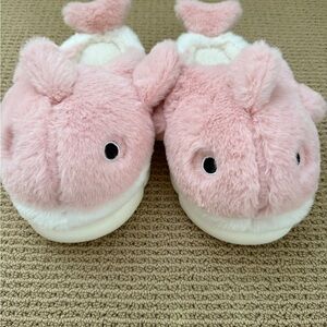 Pink Plush Animal Slippers